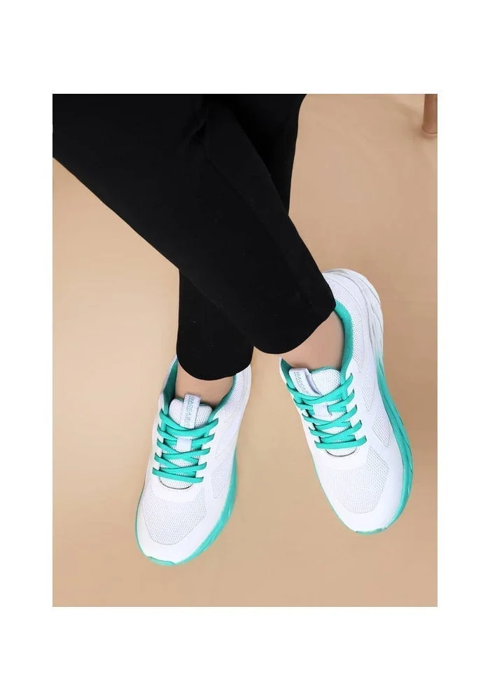 Bacca Bucci White Green Sprint Mystique High-Performance Athletic Sneakers for Women | Best Price UAE